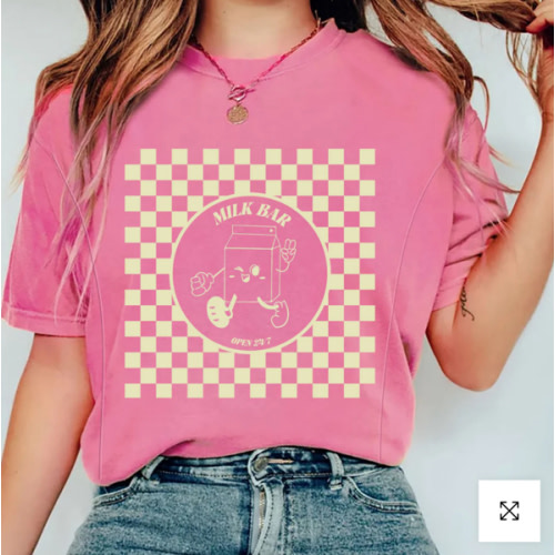Checkered Milk Carton Nursing Tee