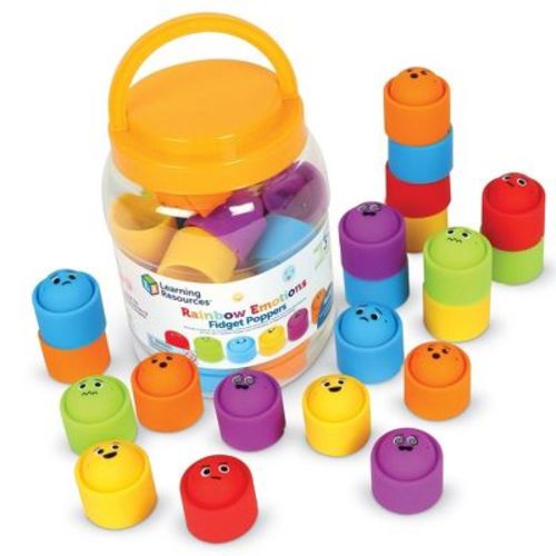 Learning Resources Rainbow Emotions Fidget Poppers: Emotional Development Toys for Preschool, Plastic, 5 Pieces