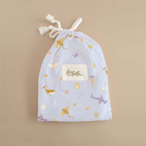 Ocean Creatures Sky Organic Fitted Bassinet Sheet/Change Pad Cover