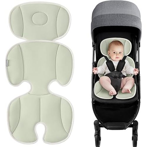 Baby Stroller Cooling Pad Universal Soft Cooler Pad Breathable Adjustable Car Seat Liner Detachable 2-Piece Cooling Cushion Fits Strollers, Car Seat, High Chair, Bassinet, Swing