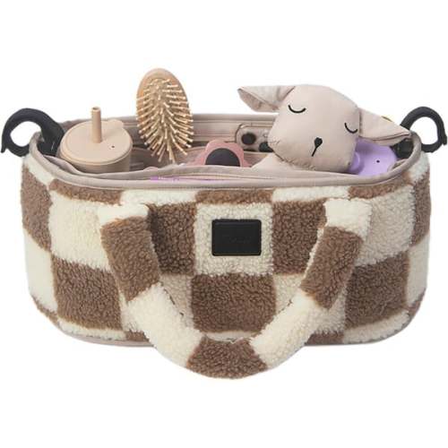 Stroller Organizer, Print Checker Tan - 7AM Enfant | Maisonette