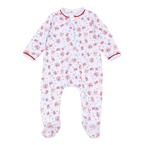 A Sparkly Fourth Print Zip Footie
