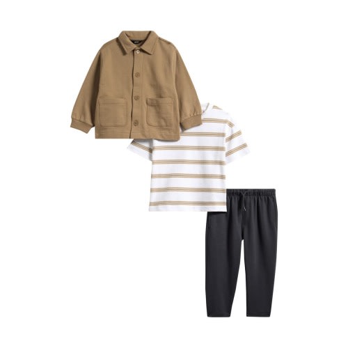 Kids' Jersey Jacket, Stripe T-Shirt & Jogger Set, 1.5-2Y
