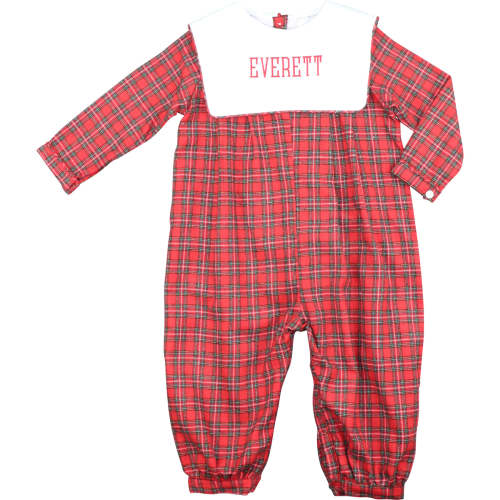 Red Plaid Long Romper
