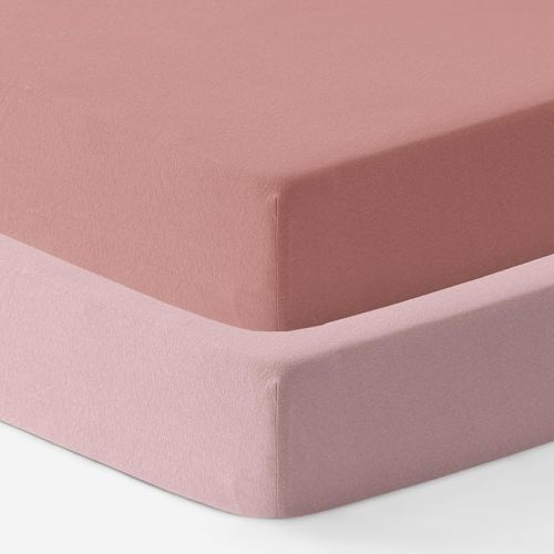 Dreamology Jersey Crib Sheets,2 Pack,Soft,Standard Crib Sheets,100% Cotton Crib Sheet,for Boy,Girl, Baby Mattress Sheets and Toddler Bed Sheets, 28x52 Crib Mattress Sheets | Rose,Dusty Pink