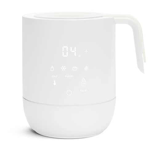 Munchkin Precision Baby Bottle Warmer for Breastmilk, Formula, Food Jars, and Sterilizing Small Parts - Compatible with All Bottle Brands, Glass, Silicone & Plastic, Digital Display, White (Plug-in)