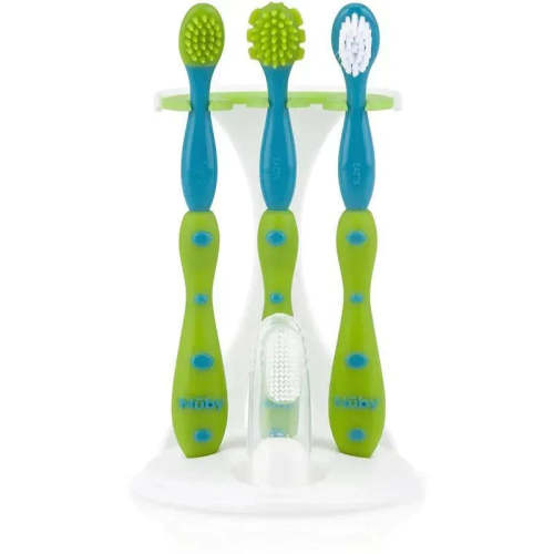 Nuby - Dr Talbots 4 Pc Tooth & Gum Care Set, Aqua/Green
