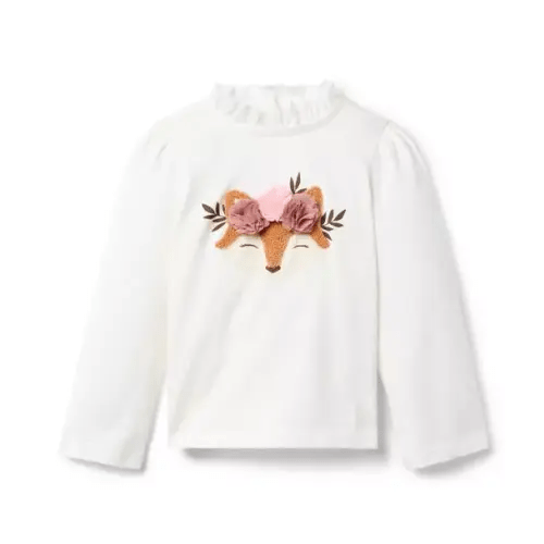 Girl Cream And Sugar Floral Fox Tee by Janie and Jack