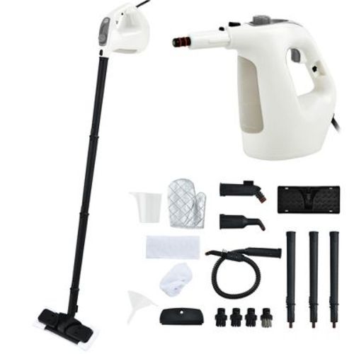Costway 1400W Multipurpose Pressurized Steam Cleaner Mop W/ 17 Pieces Accessories Gray