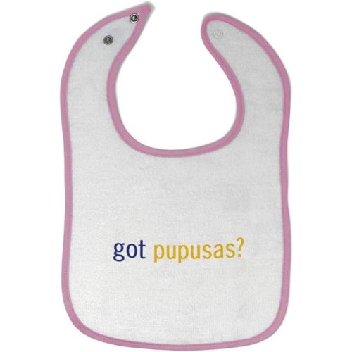 Toddler & Baby Bibs Burp Cloths Novelty Got Pupusas Flatbread from El Salvador Funny Humor Cotton Baby Items for Baby Girl & Boy White Soft Pink Design Only