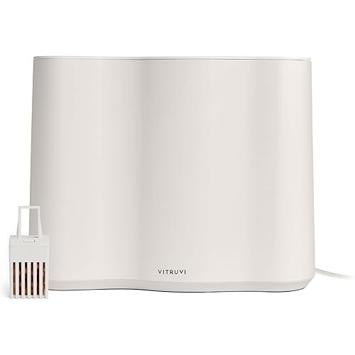 Vitruvi Cloud Bedside Humidifier, White Humidifier, 24 Hr Run Time, 602ft Coverage, Large Home Bedroom, Baby Room - Includes 3 Month Filter