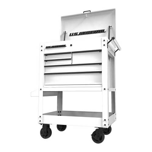 30 in., 5-Drawer Mechanics Cart, White