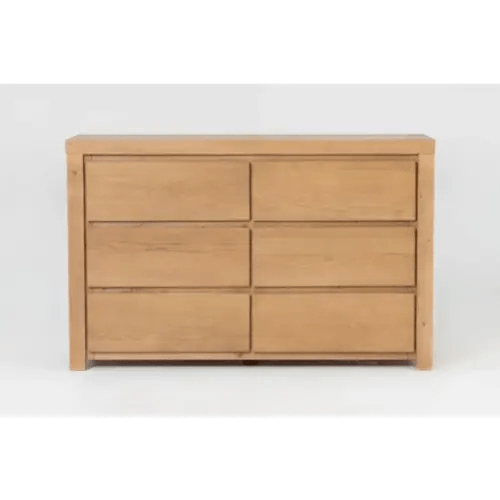 Nora Natural Wood 6-Drawer Dresser | Pine