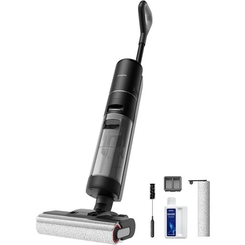 DREAME H12 PRO Vacuum Mop, Wet Dry Vacuum Cleaner for Hard Floor, Vacuum and Mop at The Same Time for Wet & Dry Messes, Auto Self-Cleaning, Edge to Edge Cleaning with Hot Air Drying