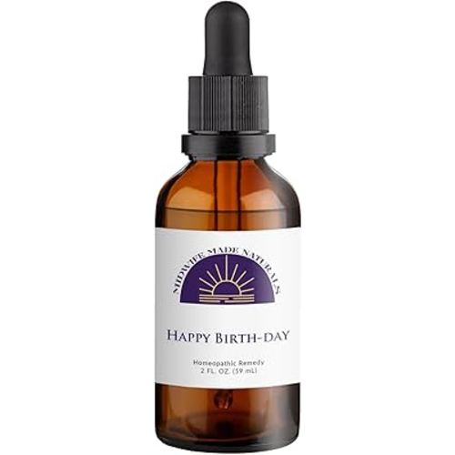 Happy Birth-Day from Midwife Made Naturals - All Natural, Liquid Homeopathic Remedy Drops, Non-GMO, 2 FL. OZ. Preparacion para El Parto, Todo Natural, Homeopático