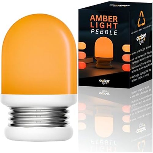 Amber Light + Pebble - Rechargeable Sleep Lamp, 3.5 Inch (Amber)