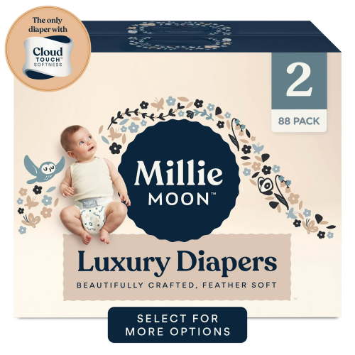 Millie Moon Luxury Diapers, Size 2, 88 Count