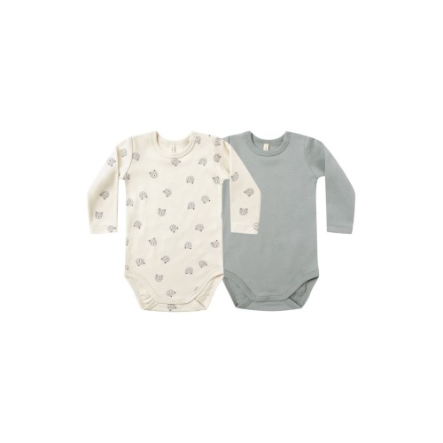 Bear & Stripe Assorted 2-Pack Organic Cotton Jersey Bodysuits