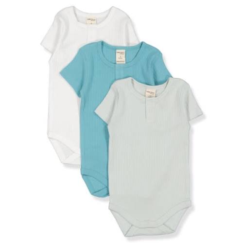 Multi Colour Baby 3 Pack Short Sleeve Organic Cotton Bodysuit | Best&Less™ Online