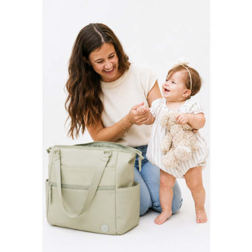 Lane Convertible Diaper Bag Tote | Matcha