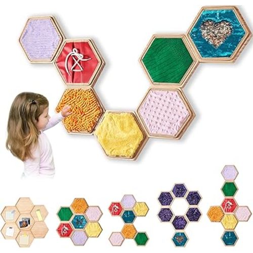 Sensory Wall Panel for Kids Sensory Wall Wooden Tiles and Mats for Children