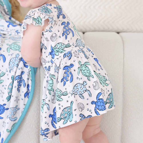 Sleeveless Twirl Bodysuit | Sea Turtle Splash