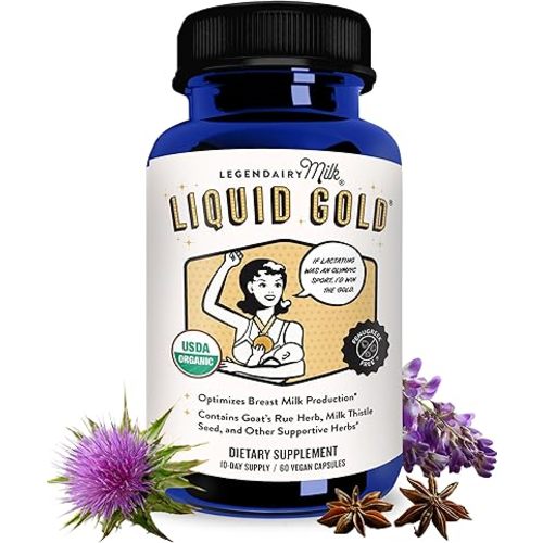 Legendairy Milk Liquid Gold Lactation Support | Lactation Supplement with Organic Goats Rue, Milk Thistle, Shatavari, Fennel, Alfalfa & Anise | Breastfeeding Supplements, 60 Count
