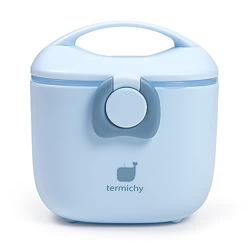 Termichy Baby Formula Dispenser, Portable Milk Powder Dispenser Container with Carry Handle and Scoop for Travel Outdoor Activities with Baby Infant, 8.8OZ, 0.55LB, 250g (Light Blue)