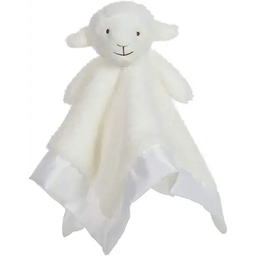 Apricot Lamb Stuffed Animals Soft Security Blanket White Lamb Infant Nursery Character Blanket Luxury Snuggler Plush(White Lamb, 14 Inches)