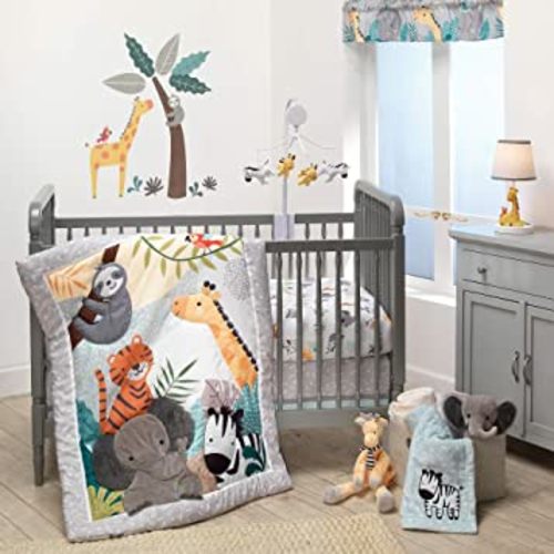 Bedtime Originals Mighty Jungle 3Piece Crib Bedding Set, Multicolor (283003V)