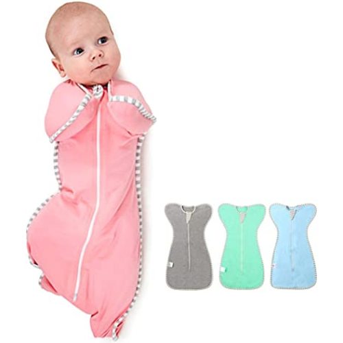 Swaddle Wrap for Baby, Newborn Boy or Girl Adjustable Sleep Sack Breathable Soft Premium Cotton Suit for Kids Aged 0-3 Months (Pink)