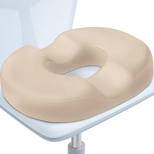 BlissTrends Donut Pillow Seat Cushion,Donut Chair Cushions for Postpartum Pregnancy & Hemorrhoids,Tailbone Pain Relief Cushion,Memory Foam Lifting Cushions for Office&Home Chairs (Khaki)