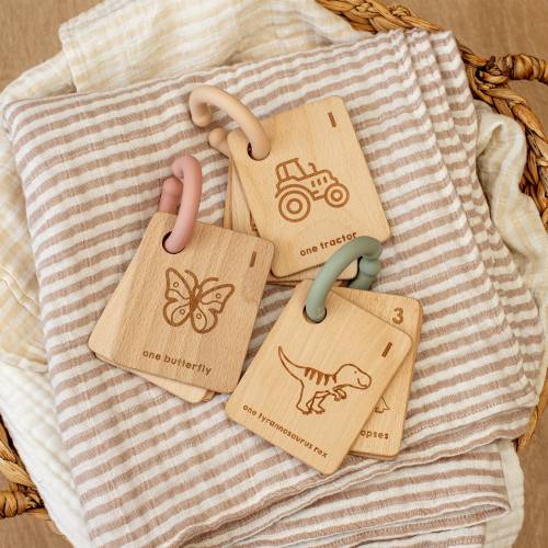 1-5 Counting Book Rattle / Wooden Rattle / Wooden Flashcards