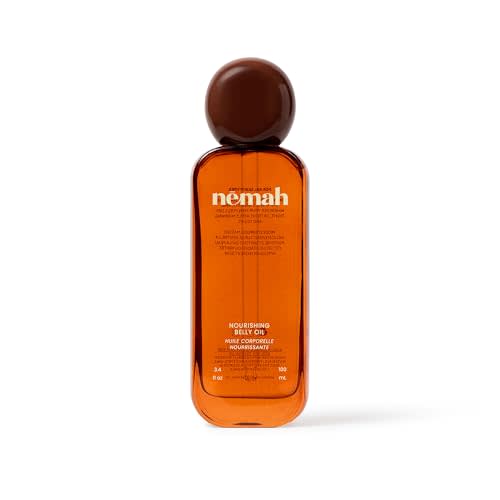 Nemah Belly Oil For Pregnant Women, Stretch Mark Oil, Non-Greasy 3.4 Fl Oz | Quick Drying Hydration With Jojoba Coconut Hemisqualane Blend, Pregnancy Stretch Mark Prevention, Pregnancy Essentials, Vegan