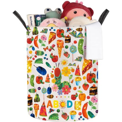 JNIAP Caterpillar Laundry Baskets Caterpillar Book Storage Basket Butterfly Teacher Gifts Caterpillar Laundry Hampers (ABCD LB)