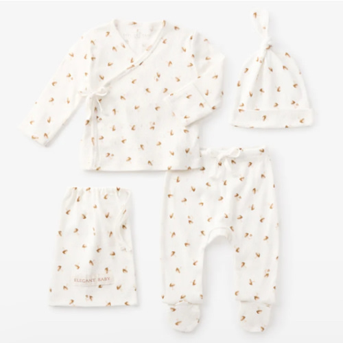 Forest Forager Organic Cotton Pointelle Layette 3PC Set – Elegant Baby