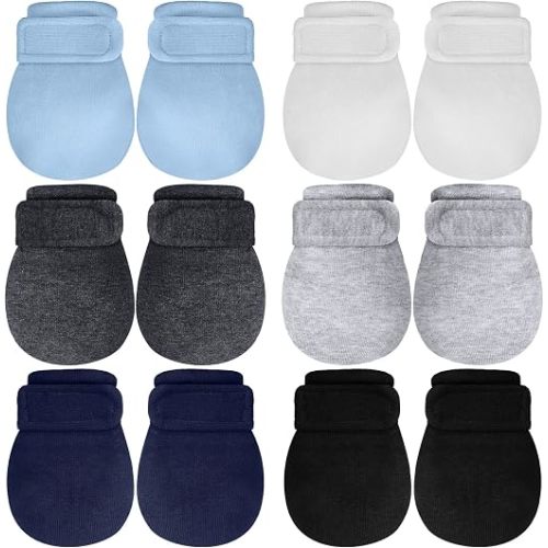 Newcotte Baby No Scratch Mittens Newborn Baby Cotton Breathable Warm Gloves Baby Mitts for Boys Girls