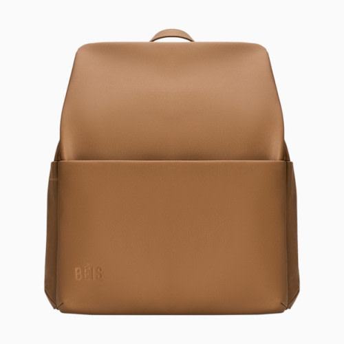 The Everyday Diaper Backpack - Camel, Faux Leather