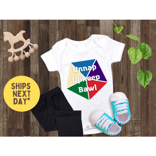 Magic the Gathering Baby Onesie, Funny Nerd Parent Gift, Gerber Onesie Baby Shower Gift for Gamer Dads, Unnap Upkeep Bawl, Untap Upkeep Draw