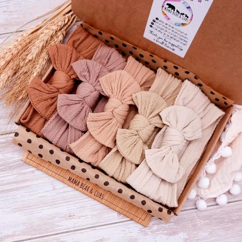 Baby Girl Headband & Bows | Soft Baby Headbands I Bow Bundle Hairband Hairbow | Baby Shower Gift | New Baby Gift | Baby Girl Gift Box