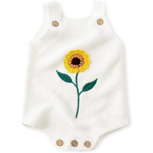 Simplee kids Baby Girls Sunflower Knit Rompers Knit Clothes for Newborn Baby Girls