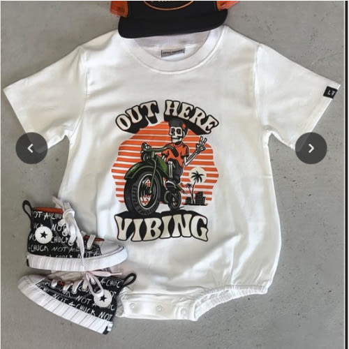 Out Here Vibing Baby Romper