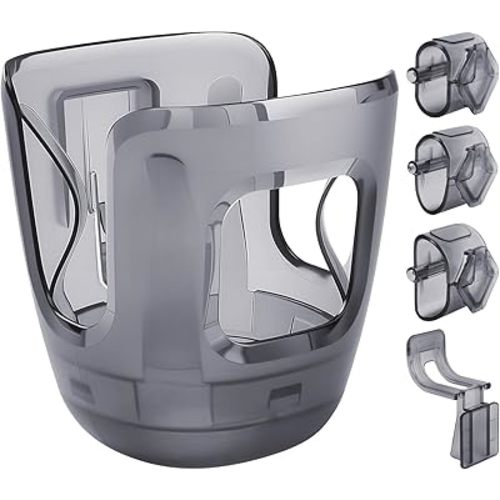 Stroller Cup Holder Fits for UPPAbaby Vista/Vista V2/Vista V3/Cruz/Cruz V2/Cruz V3/Minu/Minu V2/Minu V3/Minu Duo, Holds Different Drink Sizes, One-Hand Quick Install/Remove, Folds with Stroller