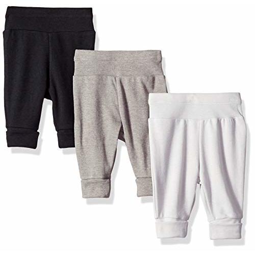 Hanes Pants, Flexy Soft Knit Pull-on Sweatpants, Stretch Joggers for Babies & Toddlers, 3-Pack
