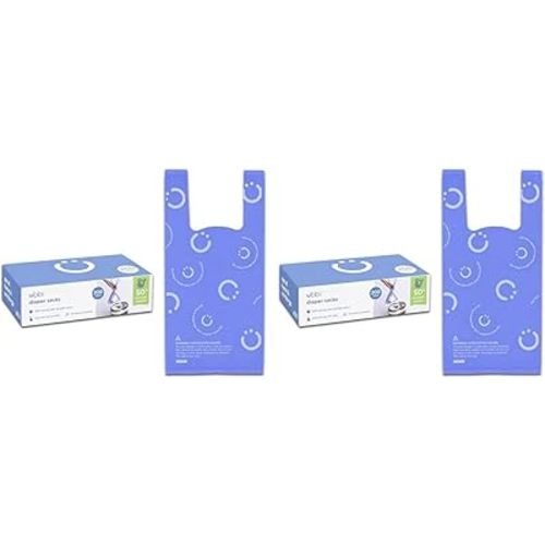 Ubbi Disposable Diaper Sacks, Lavender Scented, Easy-To-Tie Tabs, Diaper Disposal or Pet Waste Bags, 200 Count