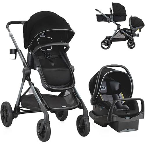 Pivot Xpand Modular Travel System with LiteMax Infant Car Seat with Anti-Rebound Bar (Ayrshire Black)