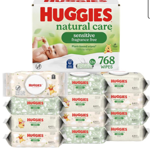 Amazon.com: Huggies Natural Care Sensitive Baby Wipes, Unscented, Hypoallergenic, 99% Purified Water, 12 Flip-Top Packs (768 Wipes Total), Packaging May Vary : Beauty & Personal Care