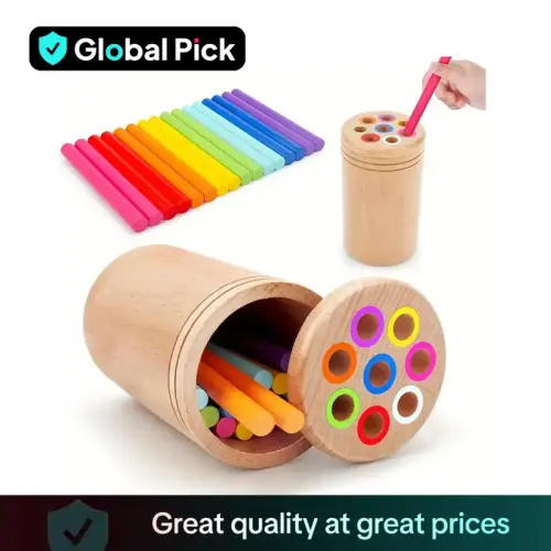 Wooden Montessori Stick Toy, 1 Set Colorful Hand-eye Coordination - TikTok Shop