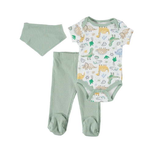Chick Pea Baby Boy 3 PC Footed Pant Set, Sizes Newborn-9 Months