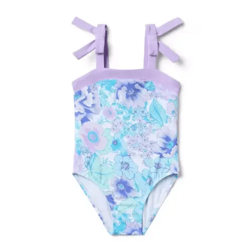 Purple Lotus Recycled Bow Strap Swimsuit - Janie and Jack